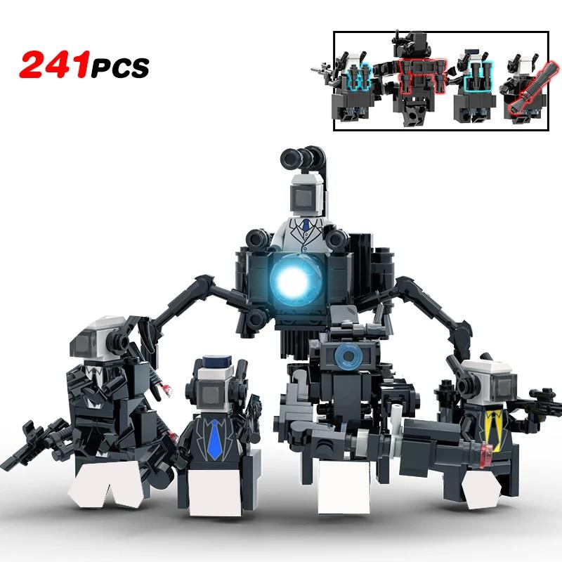 New Skibidi Toileted Titan Skibidi Clock Man Upgrade Building Blocks TVman Speakerman Figures Assembly Toys for Kid Xmas Gift