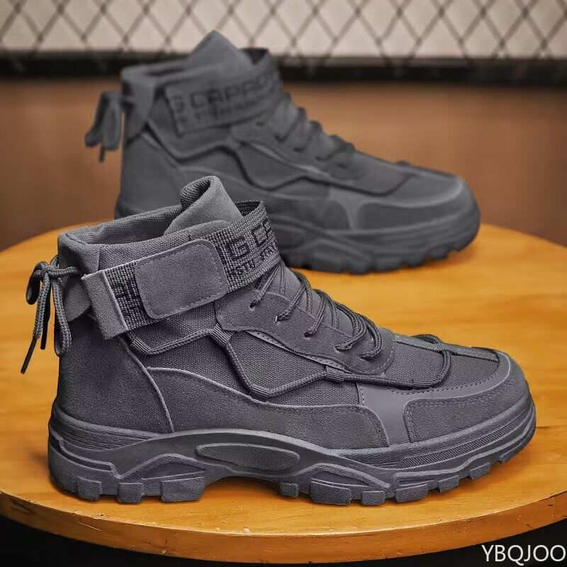 

Осенние мужские полуботинки в стиле ретро, трендовые высокие кеды на толстой подошве, простые, удобные, повседневные, универсальные мужские туфли 44