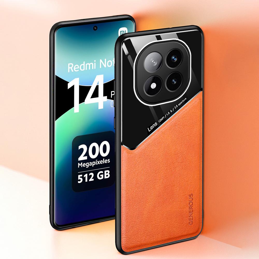 Redmy Note14Pro 5G 4G Case  Leather Magnetic Holder Cover For Redmi Note 14 Pro Plus Pro+ 5G TPU Soft Frame Protect Fundas