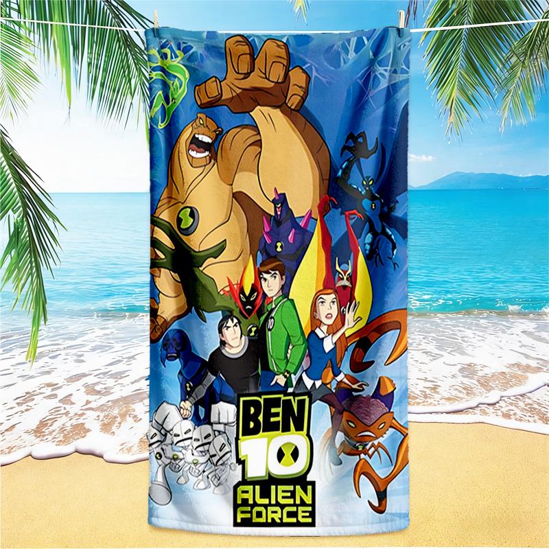 1pc Ben Alien Force Beach Towel,quick Drying Absorbent Beach Towel,outdoor Sports Swimming Beach towel,Soft and Comfortable Y73062