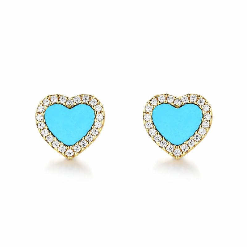 APM Monaco earrings [Romantic Confession] ETE Series Summer Fresh and Sweet Little Blue Heart Love Design Blue Bei Xinyu Earrings Endless Love синий