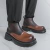 Men's Plus Size High-top Thick-soled Leather Boots, Pointed Toe with Zipper - Autumn/Winter 2025 Collection