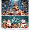Santa Claus Merry Christmas Garage Door Banners Xmas Party Decor Photography Backdrop Outdoor Walls Events Background Props