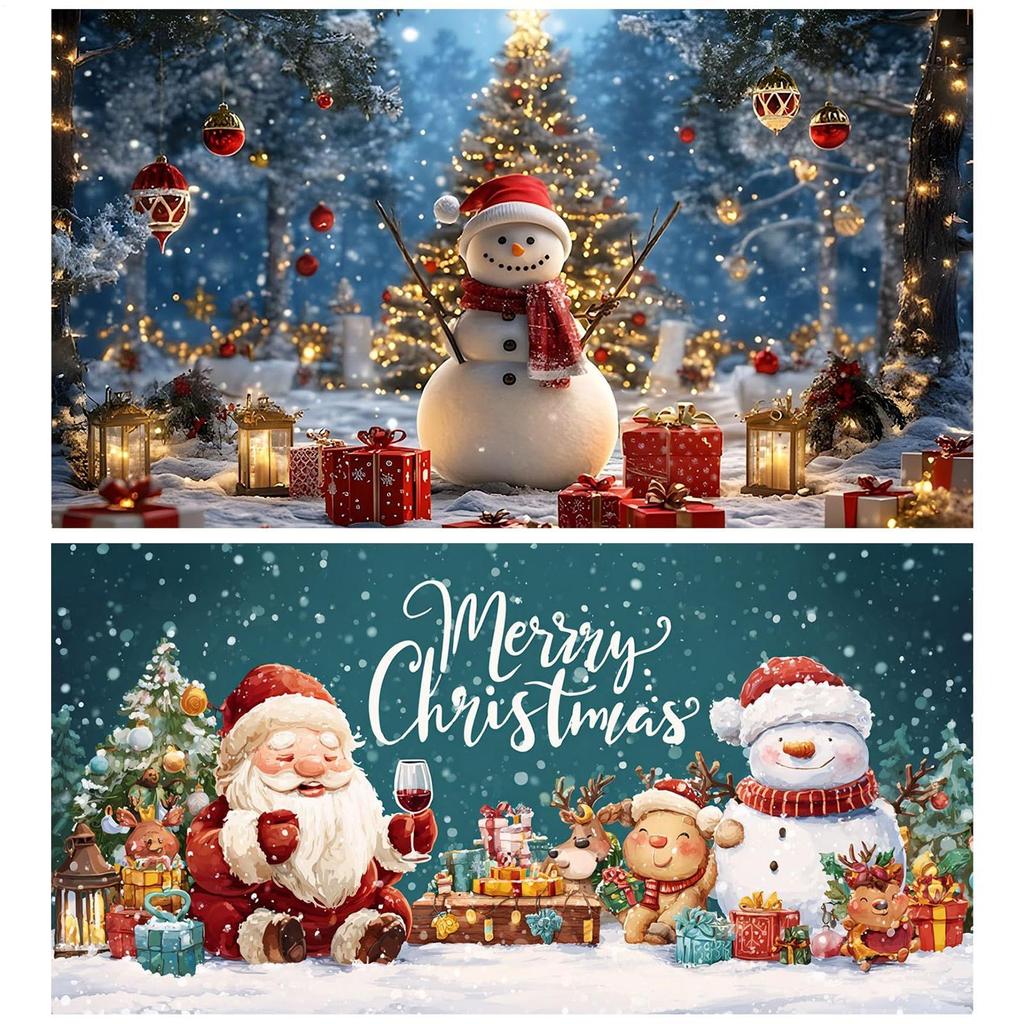Santa Claus Merry Christmas Garage Door Banners Xmas Party Decor Photography Backdrop Outdoor Walls Events Background Props