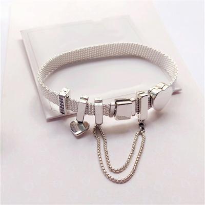 Bracciale Colore Argento S925 con Charm Bracciale Fai da Te Adatto Charm Originali di Lusso Bracciale Gioielli Regali per Donne
