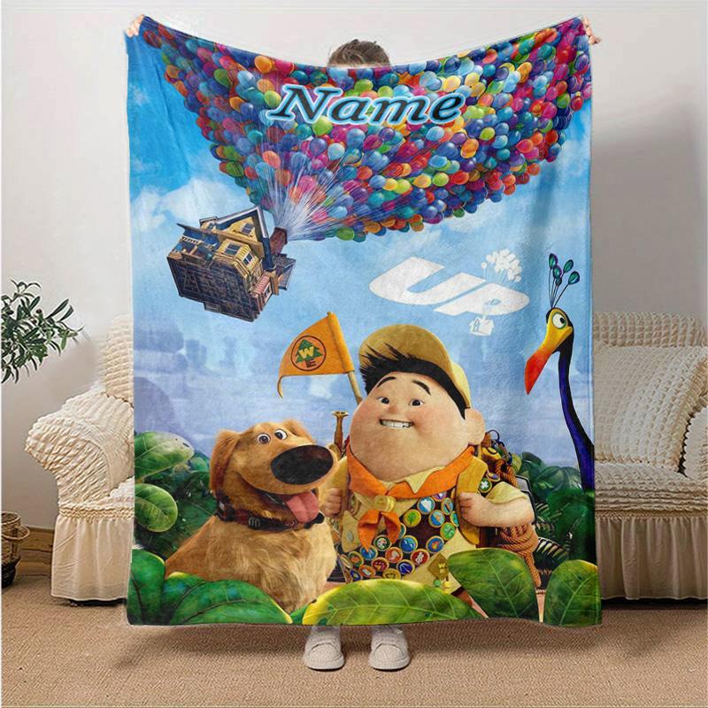 Custom 1pc Adventure Balloons Flags. Blanket, Soft And Comfortable Blanket, Casual Warm, Camping Travel Blanket, Birthday Gift Q910316