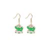 Fun Cartoon Asymmetrical Oil Drop Earrings, Guochao Panda Animal Fruit Earrings, Cute Mushroom Leaf Earrings