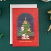 New Bronzing Christmas Card Cartoon Holiday Christmas Eve Christmas Card Blessing Wish Message Card