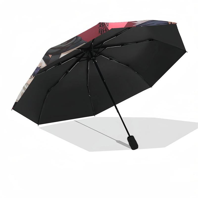 1pc Jujutsu Kaisen Characters Outdoor Umbrella - Automatic Opening/Closing, Portable 3-Fold Design, 8-Rib Iron Frame - Perfect Gift for Fans, Traveler