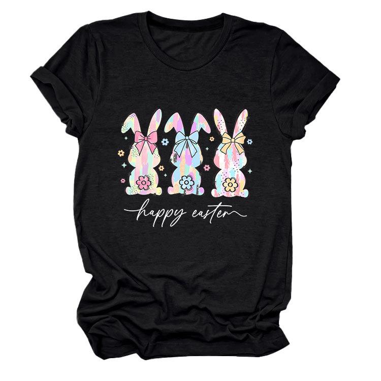 

Harajuku Womens Short Sleeve T Shirt Casual Tops Female Clothing Tshirt Fashion Happy Easter Print Ladies Gothic Tshirt S