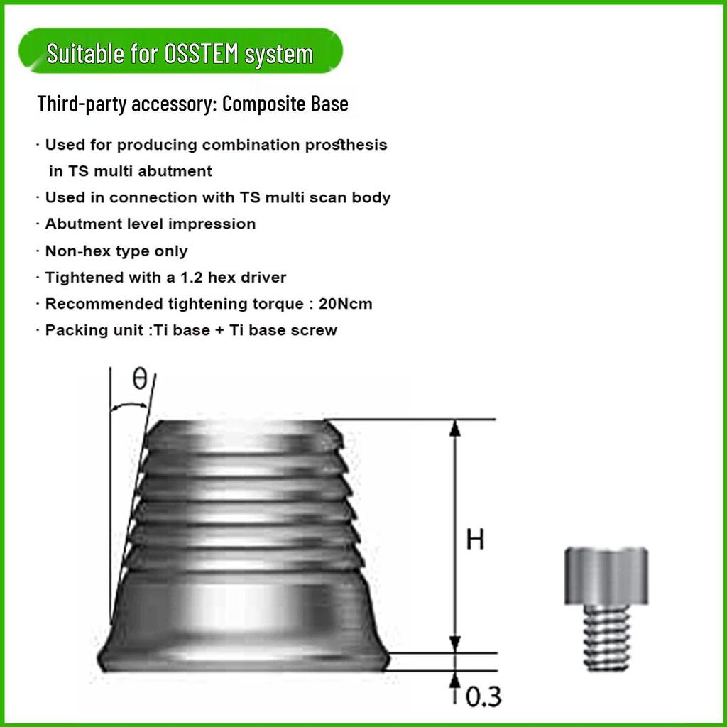 Certified Compatible OSSTEM Implant Abutment Cap Tibase Transfer Post