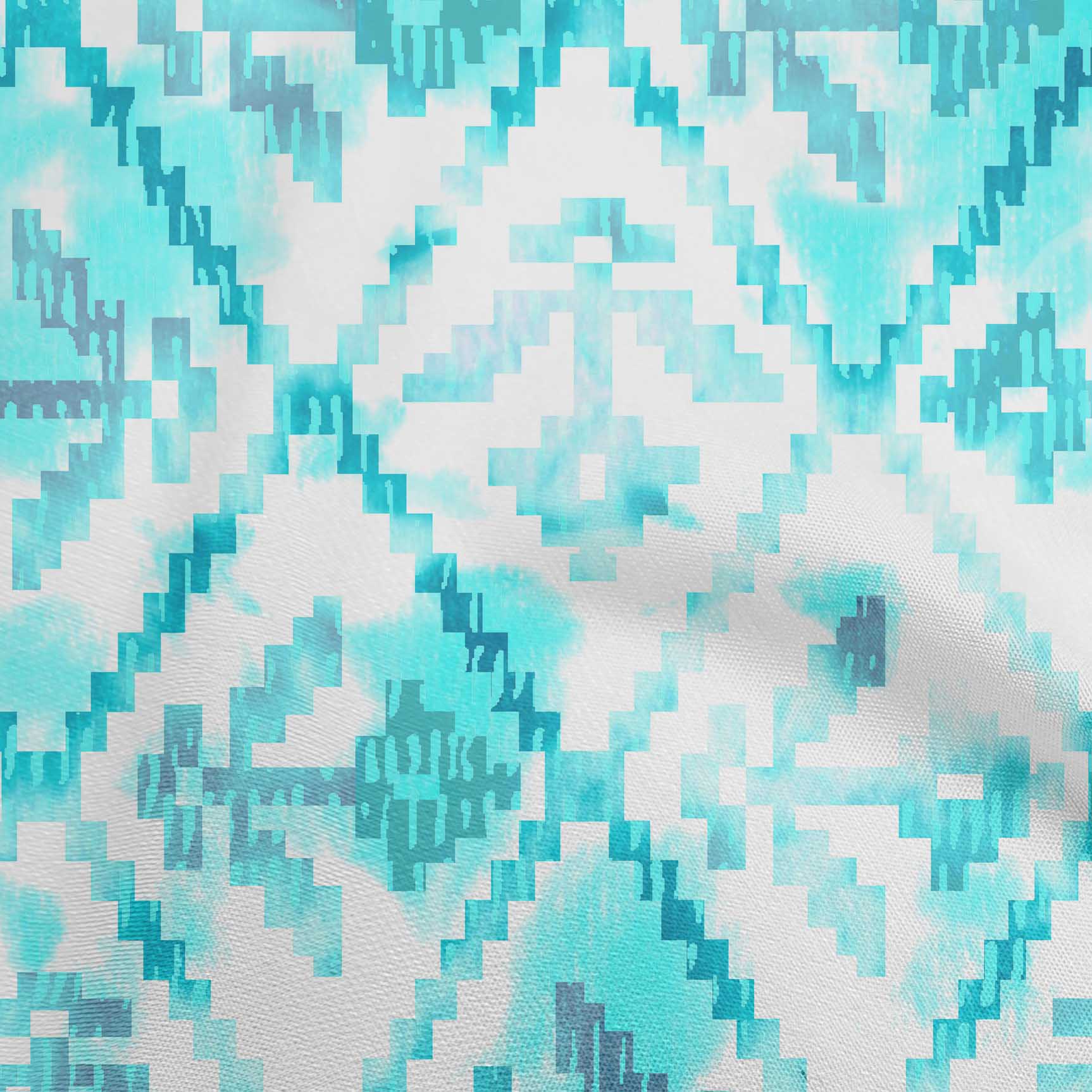 

oneOone Cotton Flex Light Green Fabric Geometrical Water Color Sewing Material Print Fabric By The Yard 40 Inch 42 Inch Wide - Viscose Chiffon бірюзовий колір синій