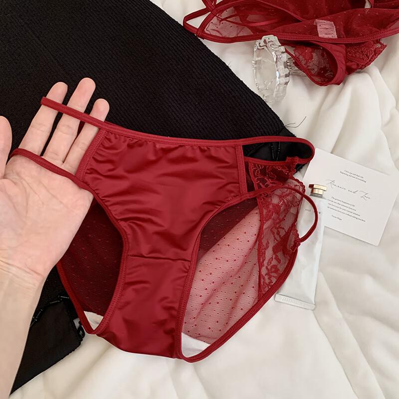 LANGSHA Women's Sexy Lace Mid-Waist Briefs (3-Pack)