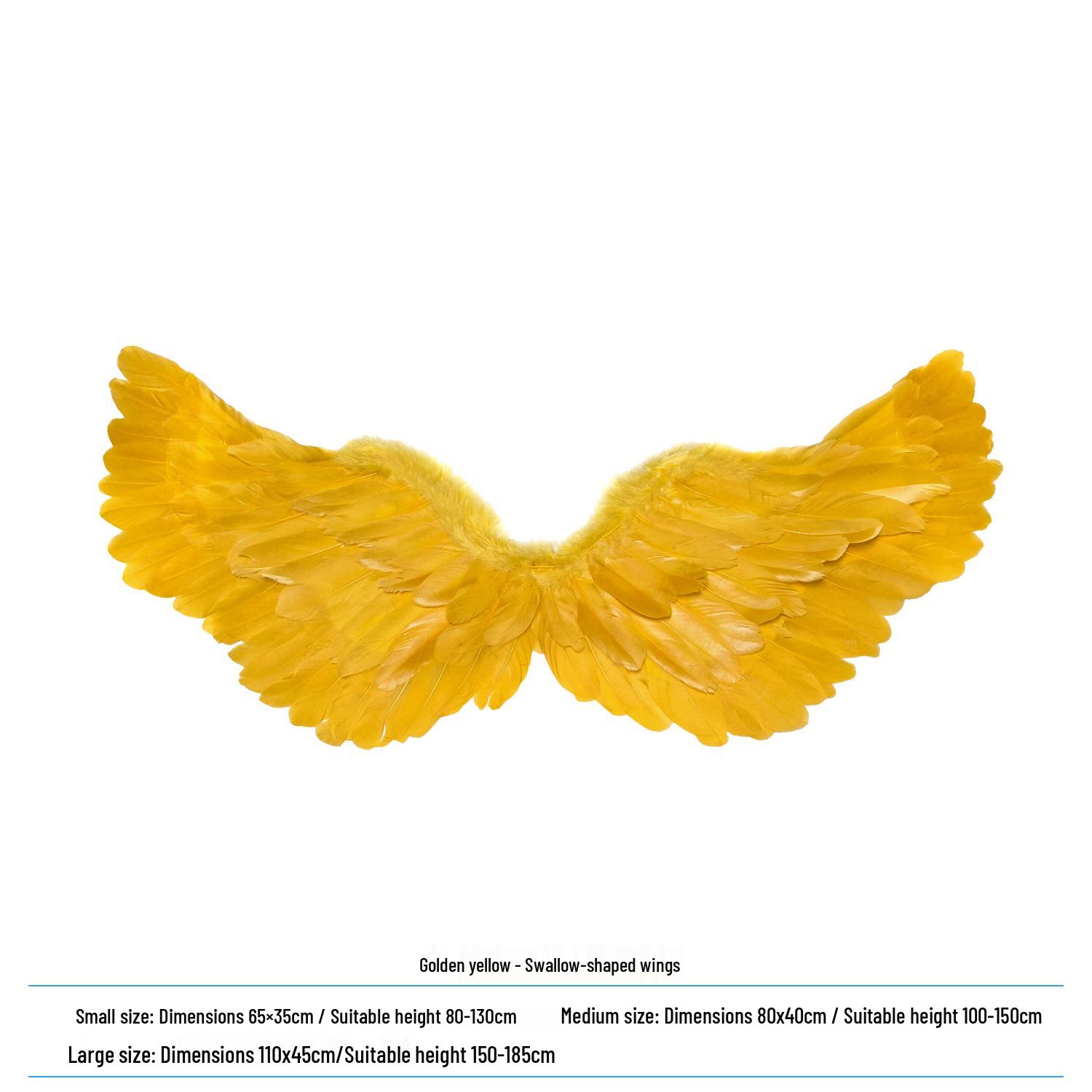 White Feather Angel Wings Costume for Kids & Adults - Halloween & Stage Show Small