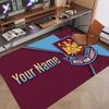 Benutzerdefinierter Teppich West Ham United Fußballmuster Druck Name Text Weicher Rutschfester Boden Teppich für Zuhause Innen Dekoration
