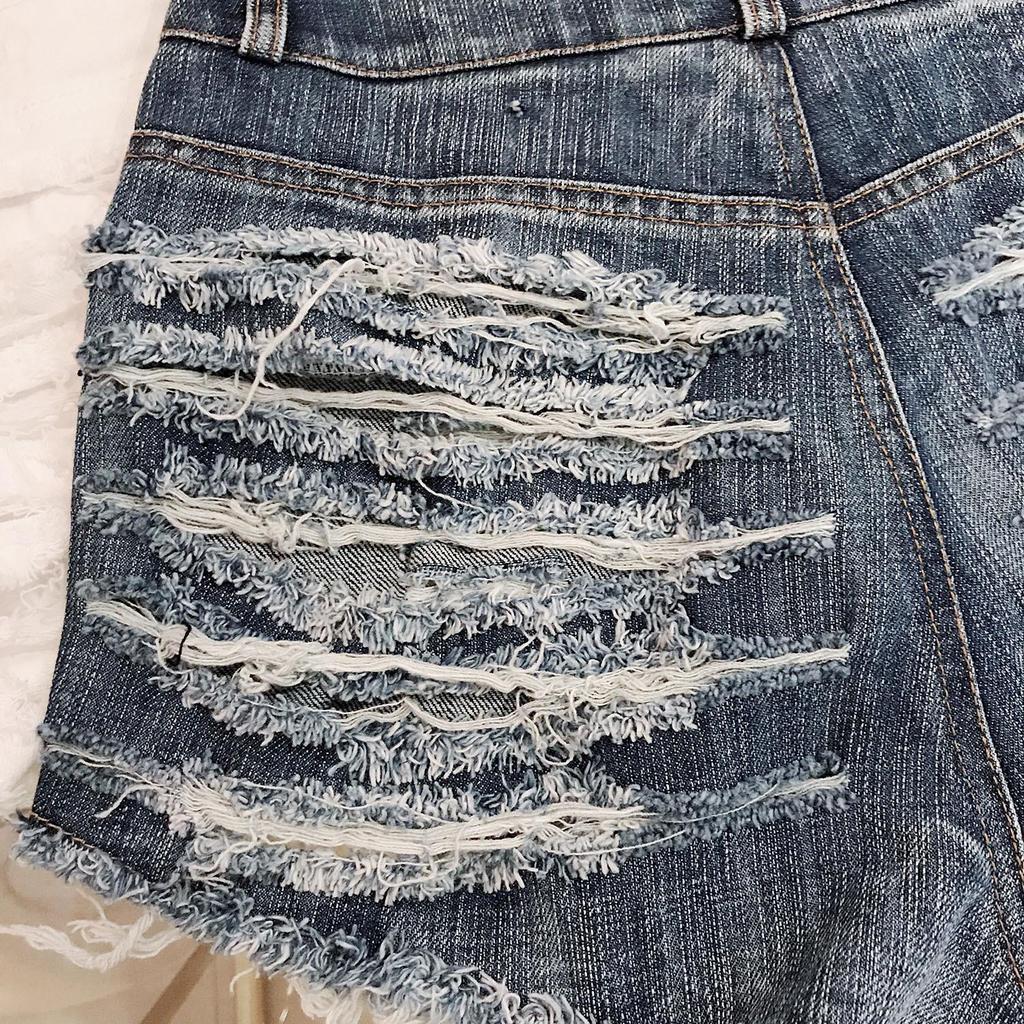 Fashionable Women's Denim Shorts Hot Pants Sexy High Waist Fashion Holes Women's Shorts