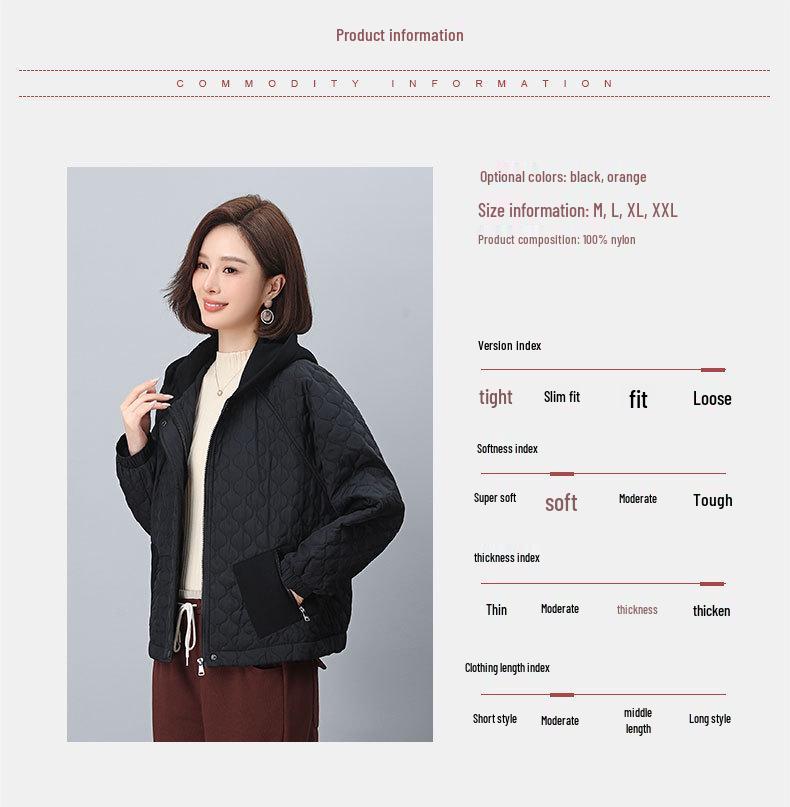 Women's Hooded Cotton Coat: Autumn/Winter 2024, Short, Loose, and Thickened for Middle-Aged and Elderly.