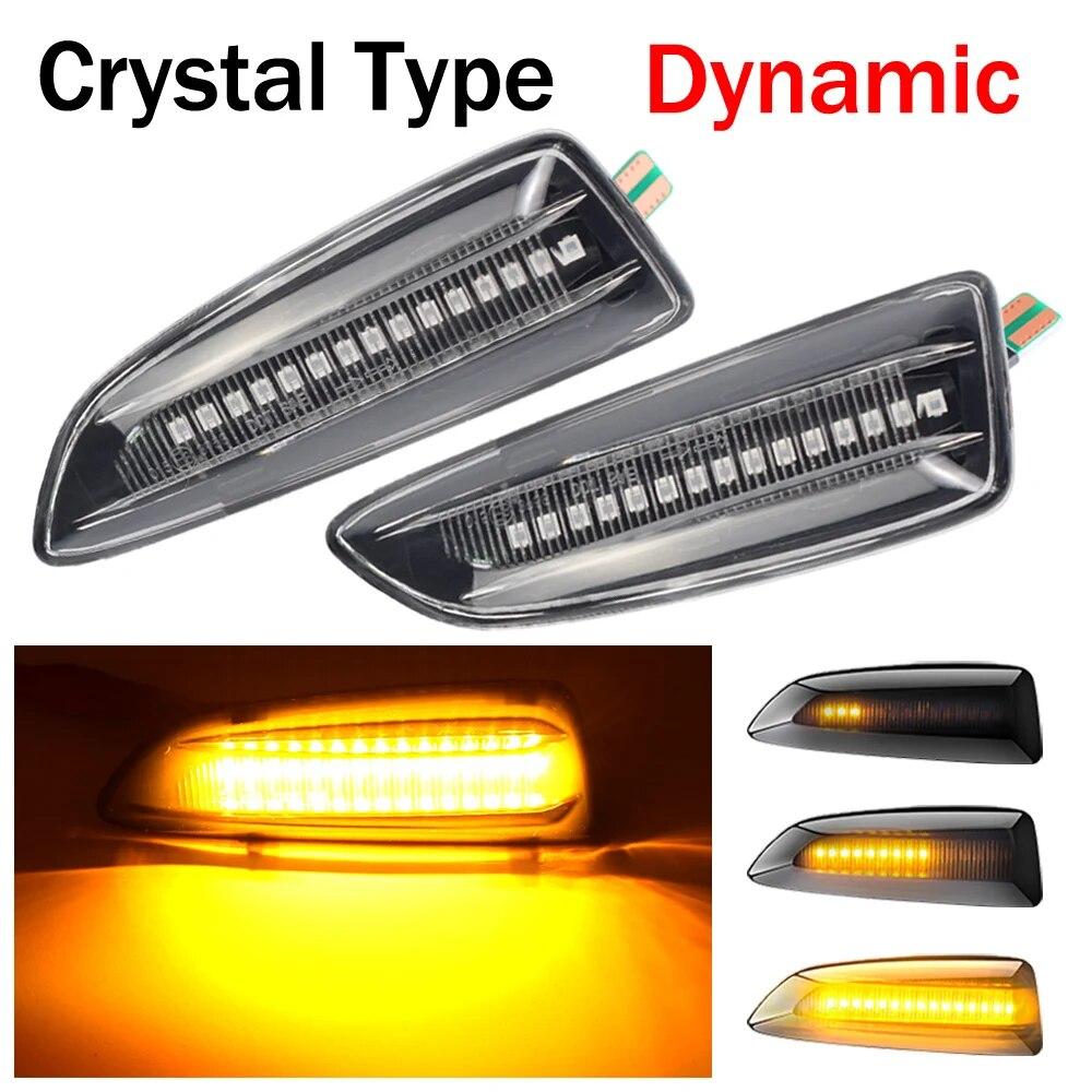 

Для Opel Vauxhall Astra JK Crossland X Grandland Insignia B Zafira C светодиодный динамический указатель поворота, боковой габаритный фонарь, мигалка 2PCS Dynamic Crystal