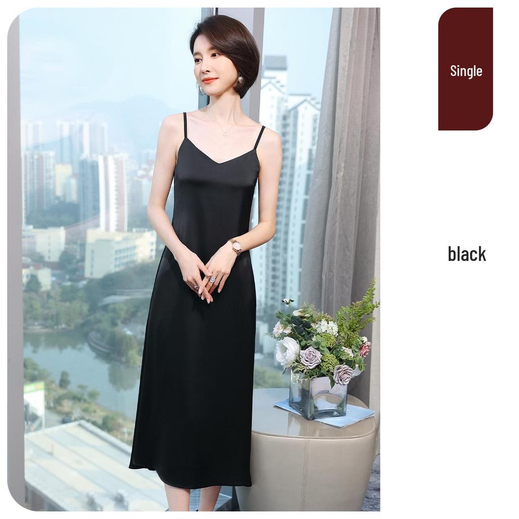 2026 Summer Slim-fit Satin Spaghetti Strap Maxi Dress