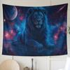 Star Moon Galaxy Blue Lion Tapestry