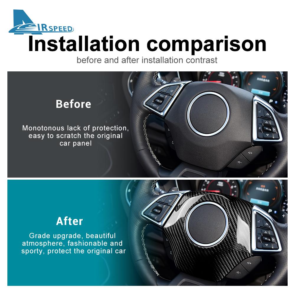 Real Dry Carbon Fiber Sticker For Chevrolet Camaro 2016 2017 2018 2019 2020 2025 2025 2025 Car Steering Wheel Center Cover