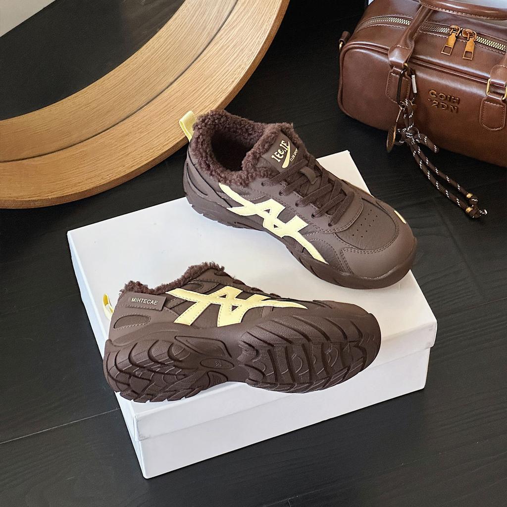 Retro German Training Shoes Women's New Autumn and Winter Heightening Casual and Versatile Forrest Gump Shoes Soft-soled Cotton Warm Sports Shoes