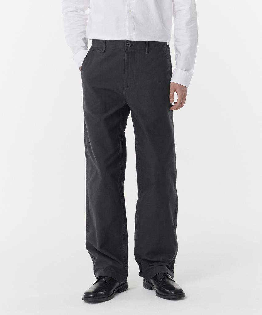 MUSINSA STANDARD Back Satin Officer Pants [Dark Grey]