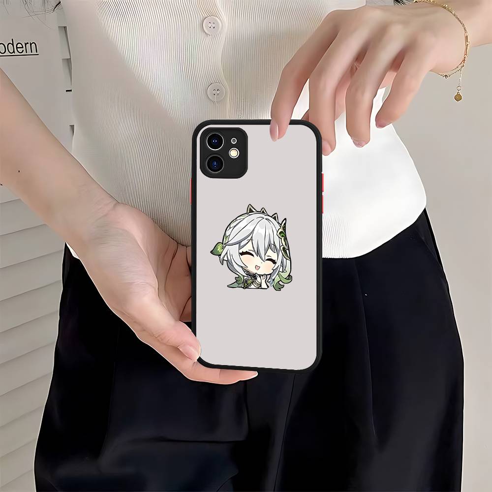Anime Genshin Impact Matte Transparent Phone Cover For IPhone Case 16 15 14 13 12 11 Pro Max X XS Max Plus