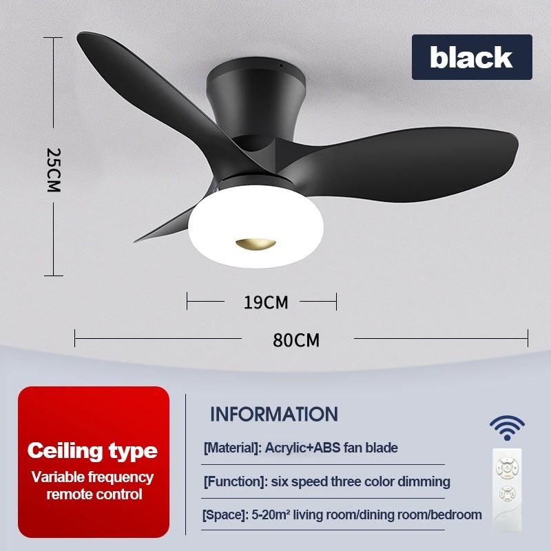32“ DC Motor Ceiling Fan With Light 6 Speed Adjustable Electric Ceiling Fan Light Frequency Conversion LED Fan Lamp