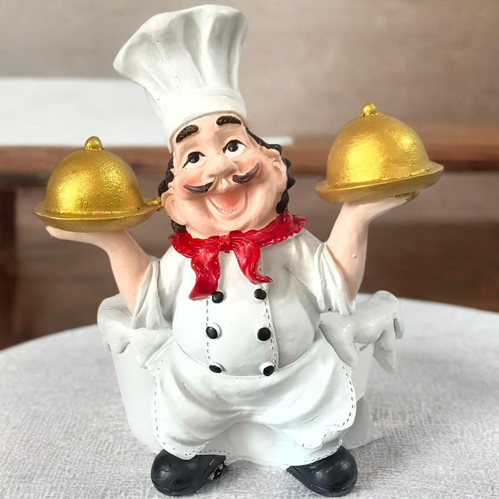 

Paper Towel Holder Storage Stand Chef Figurine Modern Standing Roll Desktop Ornament