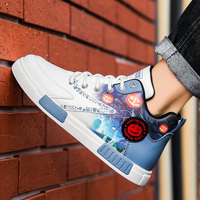 39-47 Large size foreign trade casual shoes New men's shoes Youth fashion high-top board shoes Guochao leather sneakers