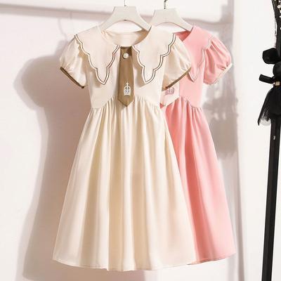 Girls' Dress Summer Dress Collar Mid Size Children's Dress Children's Summer Dress Princess Dress Summer Dress