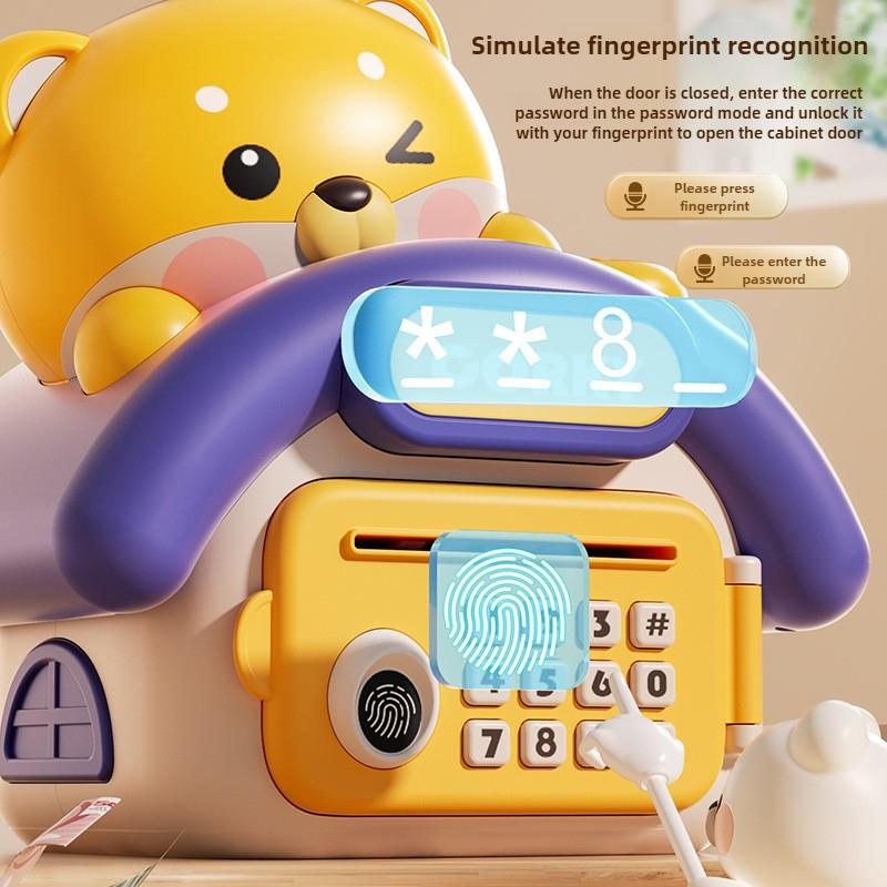 Electronic Piggy Bank Children Automatic Safe Coins Cash Saving Money Box Password Counter Code Key Lock Coin Bank Atm Kids Gift