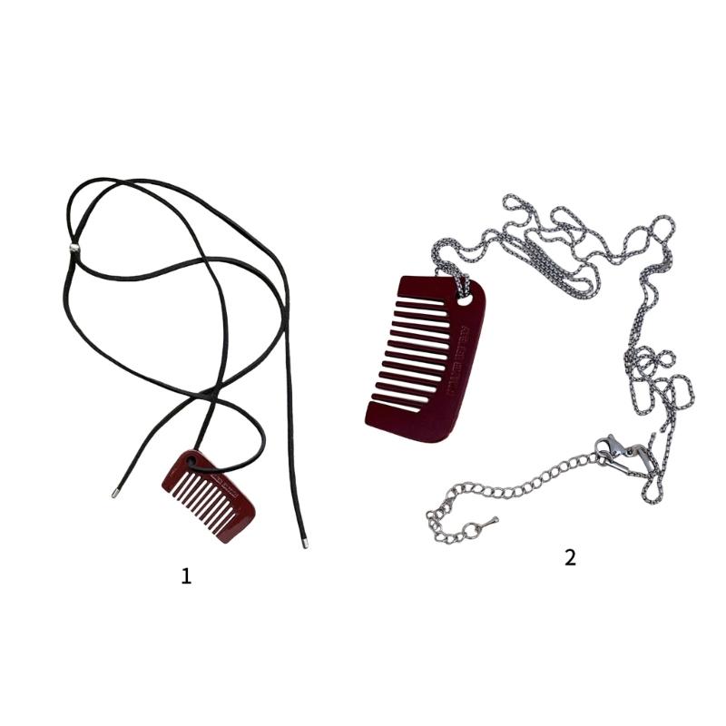 Fashion Comb Pendant Necklace with Adjustable Lanyard Pendant Necklace Perfect for Expressing Individuality Daily Life