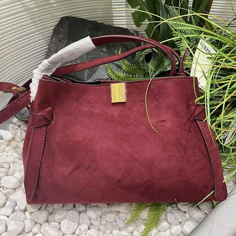 Beliebte schräge Umhängetasche mit einer Schulter, schlicht und vielseitig, Wildleder-Handtasche mit großem Fassungsvermögen