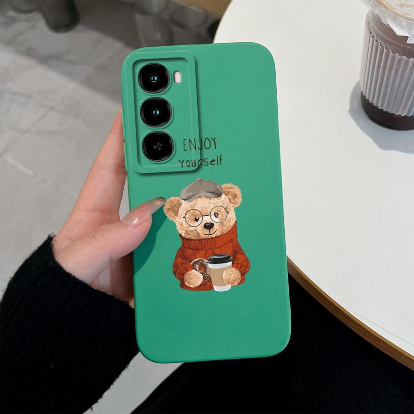 Cover Per itel City 100 C671L 6.75 pollici Custodie per Telefono Moda Fantasia Orsetto Orsetto Morbido Silicone Liquido Antipolvere Custodia Protettiva