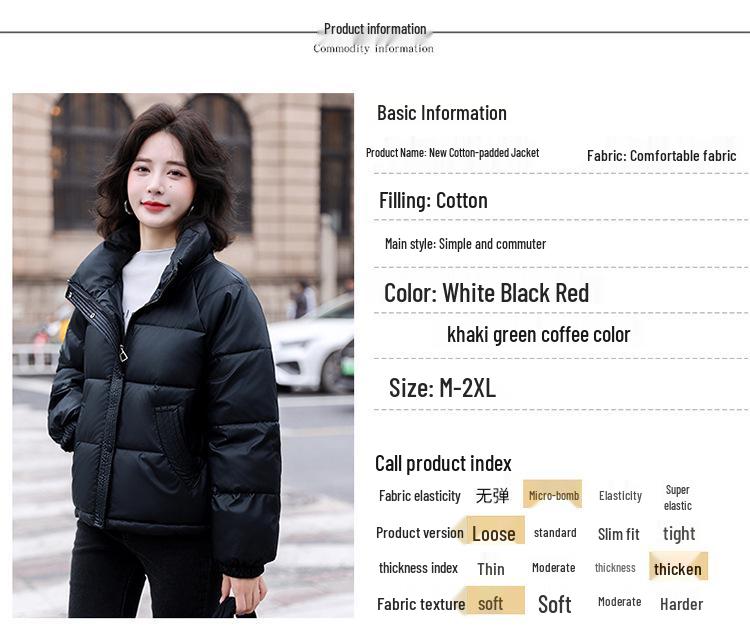 Women's Korean Style Thickened Down Jacket - 2024 Winter Fashion Short Stand-Up Collar Coat.
