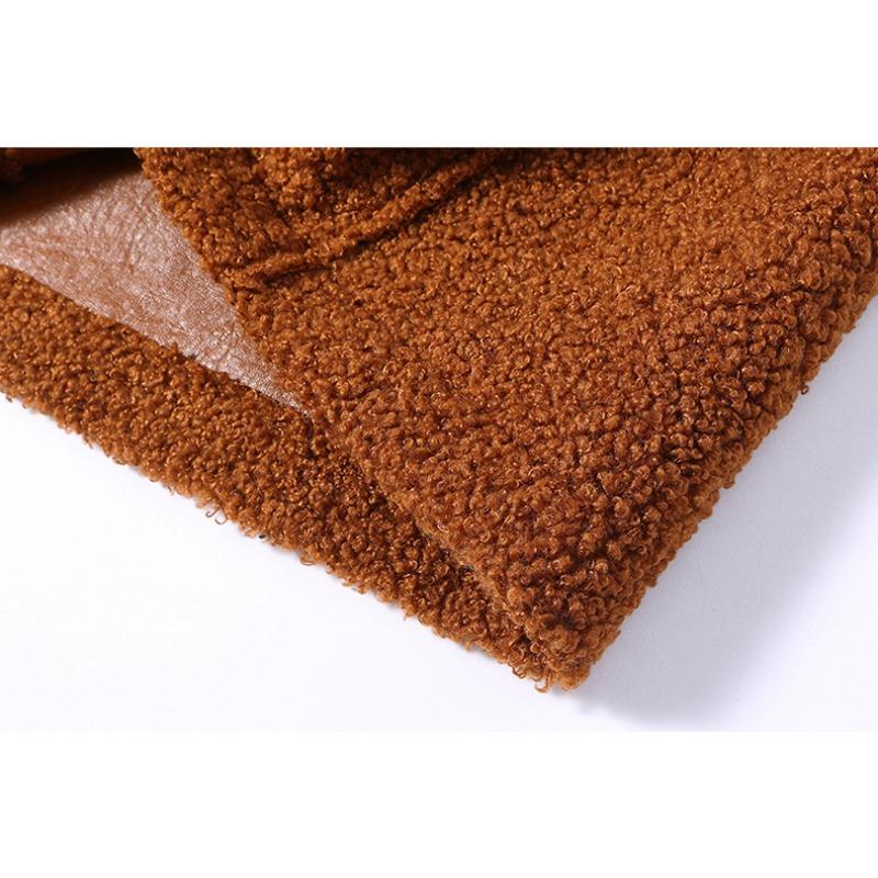 Winter mittellange samtverdickte Anzugkragen Reversible lose PU-Lederjacke für Damen