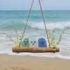 Colorful Sea Glass Bird Perch Handmade Sea Glass Birds on Branch Wall Art for Coastal Home Garden Window Hanging