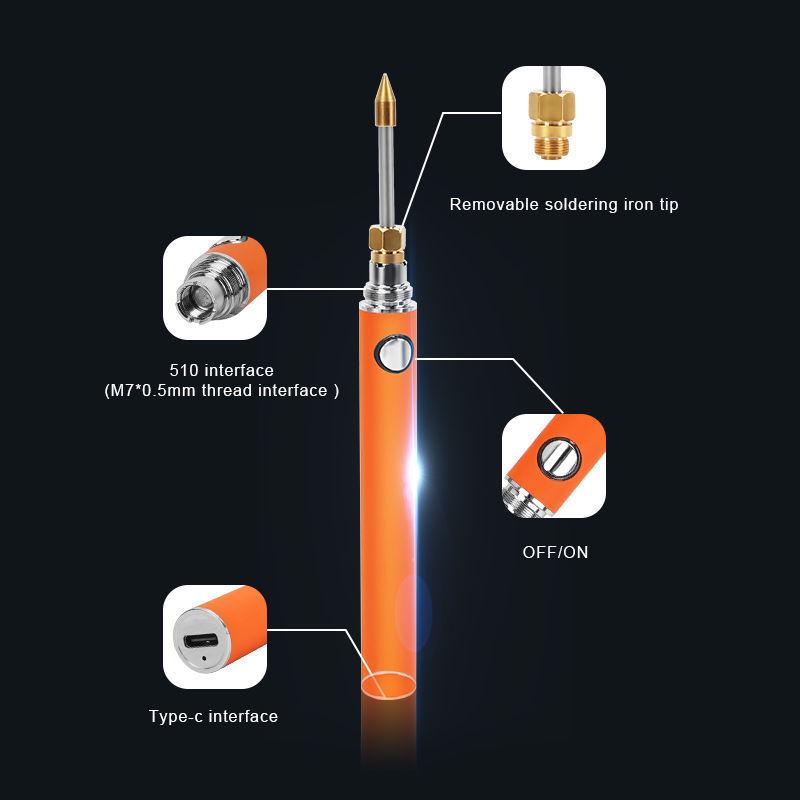 Portable Adjustable Temperature Cordless Soldering Iron Kit with 3 Tips, Rechargeable