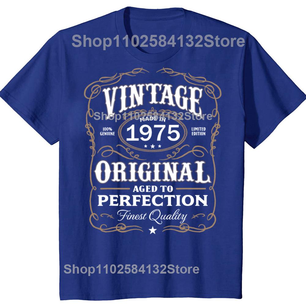 50-årsdagspresenter Män Kvinnor 50 År Gammal Vintage 1975 Party T-shirt Kvinnor Män Kläder Streetwear Grafiska T-shirts Toppar