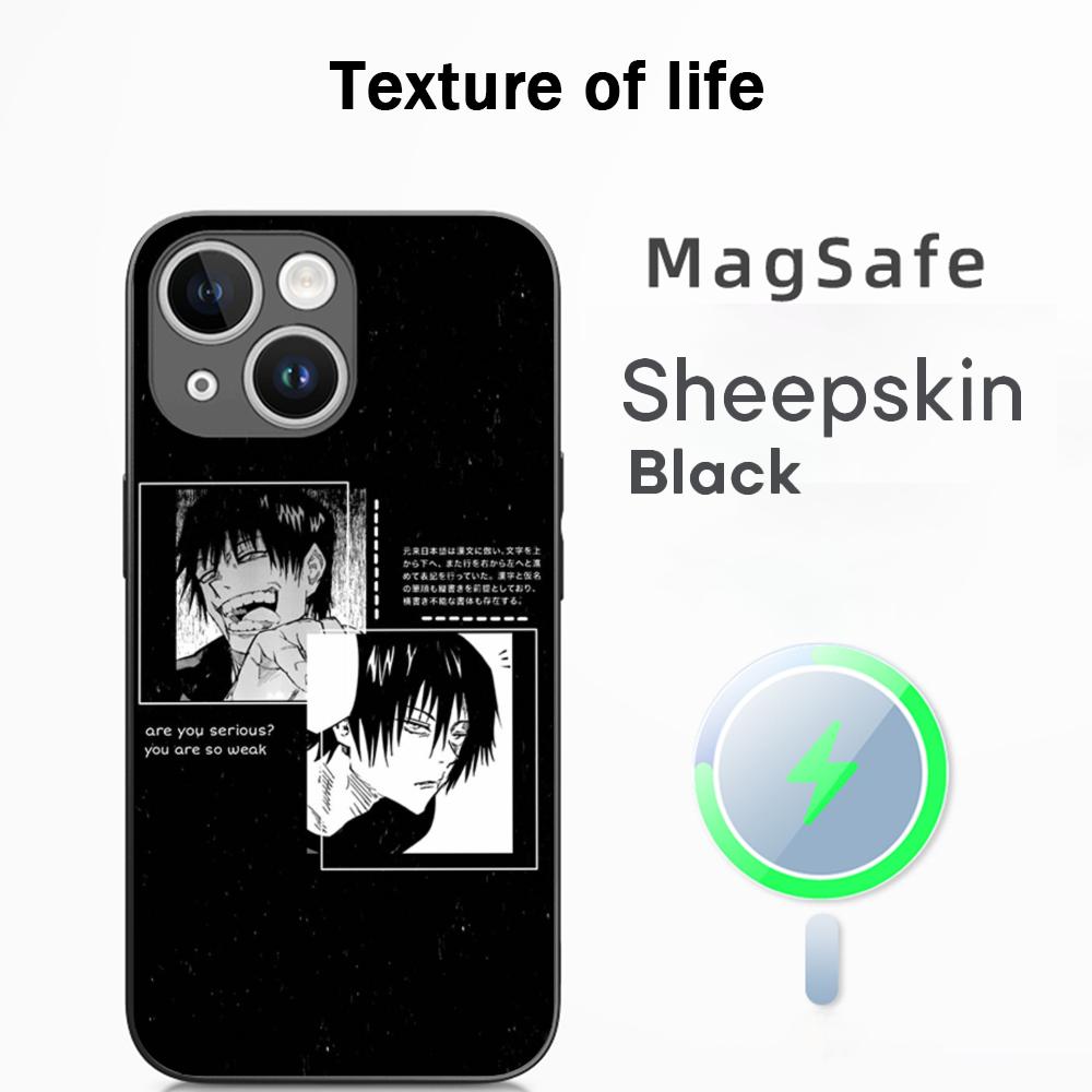 Custodia per Telefono Super Cool Toji Fushiguro Classico Anime Per iPhone 17 16 15 14 13 12 Plus Pro Max Lusso di Alta Gamma Magsafe Pelle di Pecora