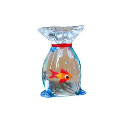 Mini Pocket Fish Ornaments Vibrant Glass Fish Desktop Decoration Home Office Decor Handcrafted Glass Pocket Fish Figurine