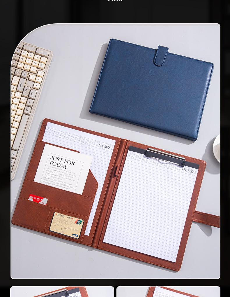 A4 Magnetic Leather Document Folder: Multifunctional Business Manager with Custom Logo