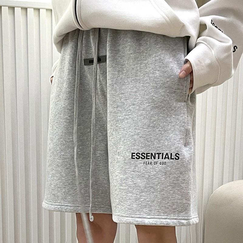 FOG ESSENTIALS Pánské bavlněné kraťasy Volný střih Streetwear Ležérní teplákové