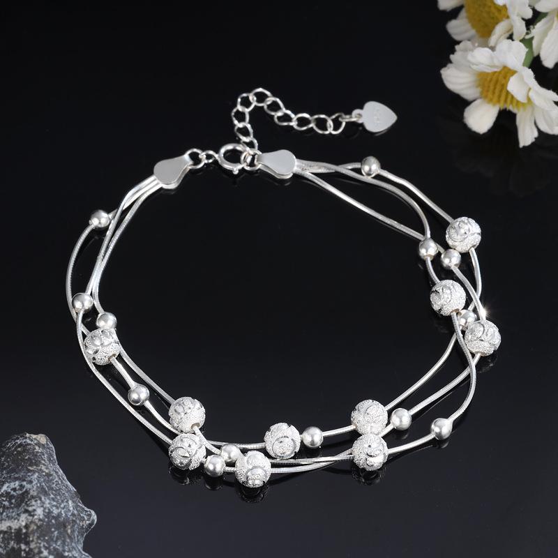 S925 Sterling Silver Three Worlds Rotating Bead High-End Bracelet: Elegant, Fresh, Niche Birthday Gift for Women