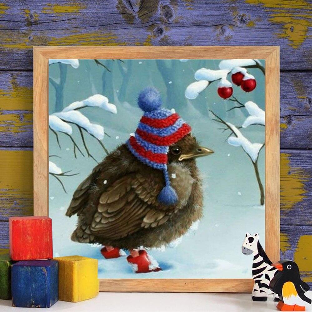 5D Diamond Painting Christmas Bird Diamond Embroidery Sale Winter Snow Mosaic Animal Rhinestone Picture Home Decoration