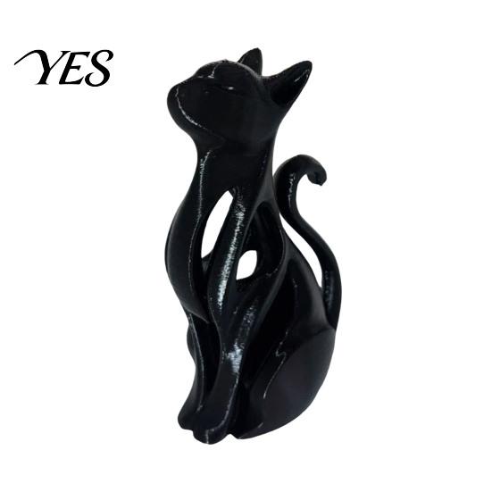 Hollow Cat Decoration 3D Printed Figurine, Modern Black White Kitten Statue, Shape Figurine Artistic Animal Sculpture Desk Decoration, Gift for Lovers