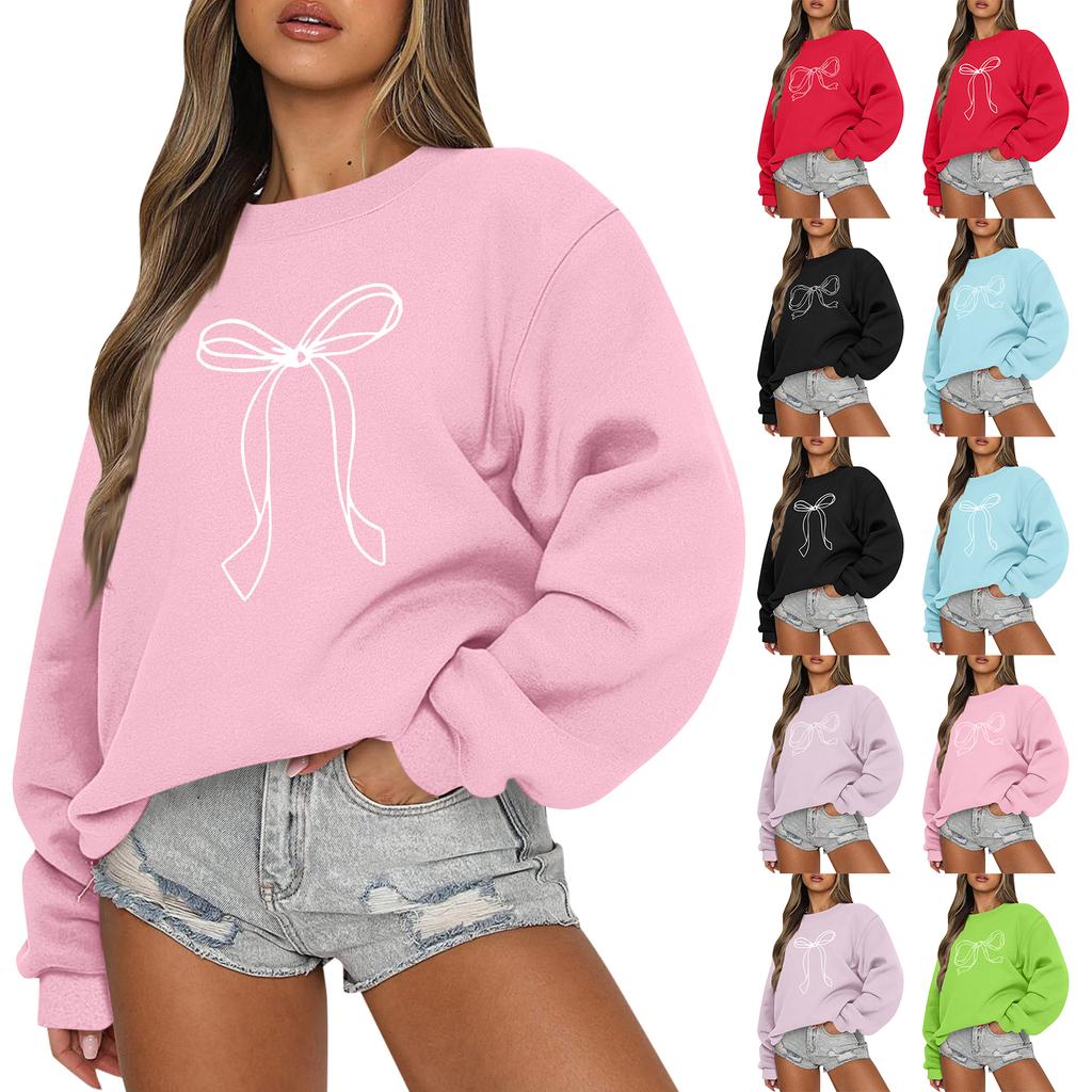 Women  Tops Women's Long Sleeve Sweatshirt Casual Crewneck Loose Fit Pollover Fleece Tops