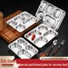 MOLUONA 304 Stainless Steel Divided Lunch Tray